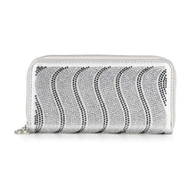 Load image into Gallery viewer, Rhinestone Wavy Bling Accordion Wallet