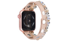 Load image into Gallery viewer, Leopard Calf Leather and Crystal Apple Watch Band