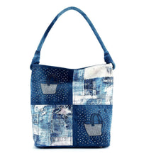 Load image into Gallery viewer, Four Square Patchwork Denim Hobo Set - Dark Blue