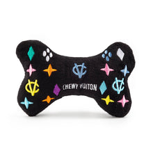 Load image into Gallery viewer, Black Monogram Chewy Vuiton Bone Squeaker Dog Toy