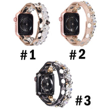 Load image into Gallery viewer, Leopard Calf Leather and Crystal Apple Watch Band