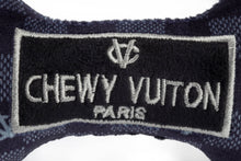 Load image into Gallery viewer, Black Checker Chewy Vuiton Bone Squeaker Dog Toy