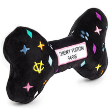 Load image into Gallery viewer, Black Monogram Chewy Vuiton Bone Squeaker Dog Toy