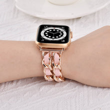 Load image into Gallery viewer, Braided Chain & Leather Apple Watch Band