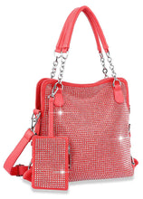 Load image into Gallery viewer, Rhinestone Covered Accessorized Shoulder Bag