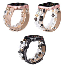 Load image into Gallery viewer, Leopard Calf Leather and Crystal Apple Watch Band