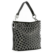 Load image into Gallery viewer, Layered Rhinestone Patterned Hobo Handbag