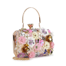 Load image into Gallery viewer, Raised Flower Beaded Evening Bag