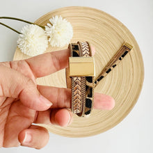 Load image into Gallery viewer, Gold Leopard Strap Bracelet | Magnetic Clasp | Boho Jewelry