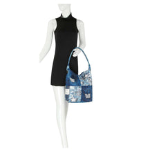 Load image into Gallery viewer, Four Square Patchwork Denim Hobo Set - Dark Blue