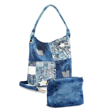 Load image into Gallery viewer, Four Square Patchwork Denim Hobo Set
