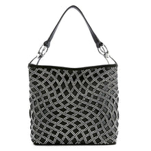 Load image into Gallery viewer, Layered Rhinestone Patterned Hobo Handbag