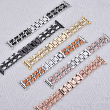 Load image into Gallery viewer, Braided Chain & Leather Apple Watch Band