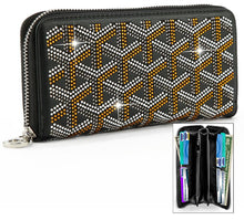 Load image into Gallery viewer, Colored Rhinestone Design Accordion Wallet
