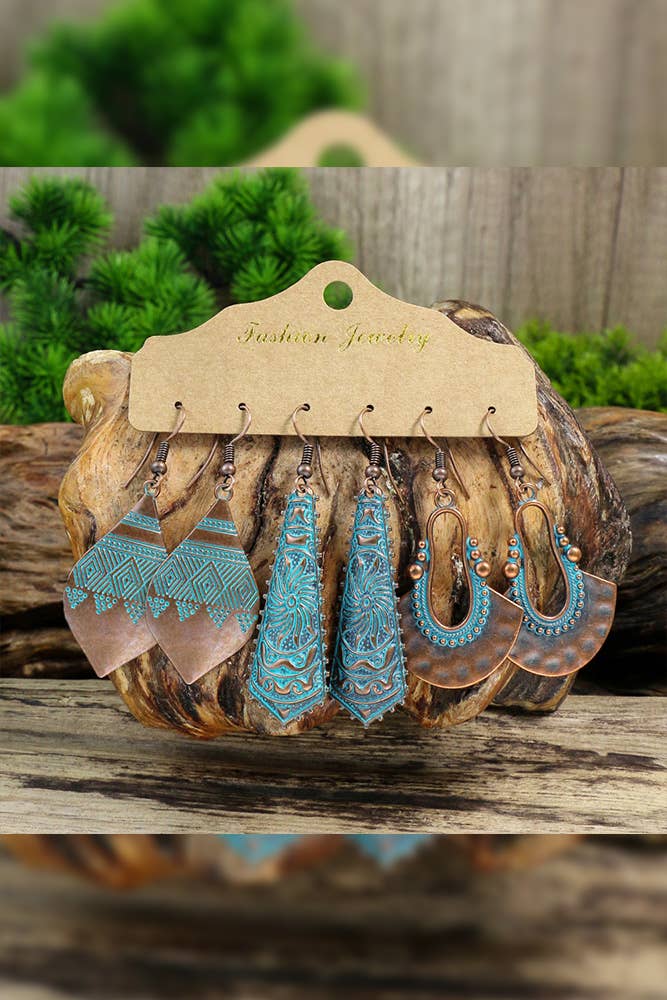 Sunflower Tassels Boho Earrings Set MOQ 5pcs HH027