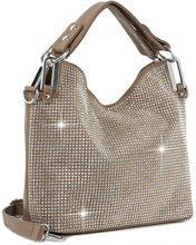 Load image into Gallery viewer, Plaid and Rhinestone Shoulder Handbag
