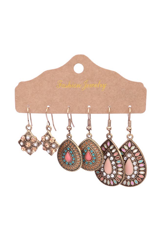 Boho Ethnic Tassle Earring Sets MOQ 5 Sets HH019