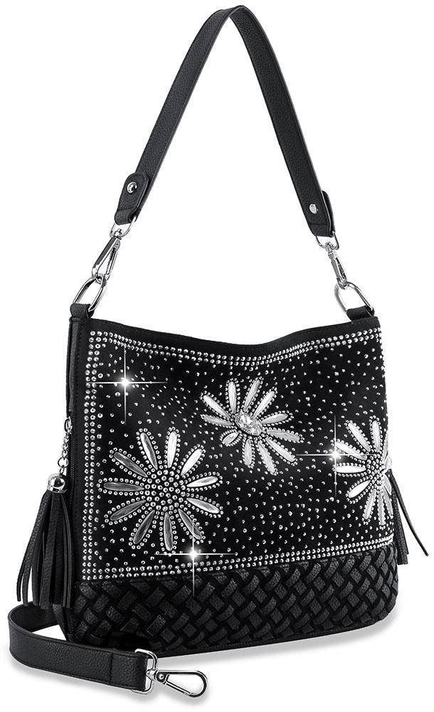 Daisy Rhinestone Hobo Handbag