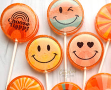 Load image into Gallery viewer, Choose Happy Lollipops, Peach Flavor, 10/Case - VEGAN
