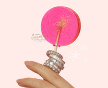 Load image into Gallery viewer, Pink and Gold Lollipops, Watermelon Flavor, 10/Case-VEGAN
