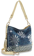 Load image into Gallery viewer, Daisy Rhinestone Hobo Handbag
